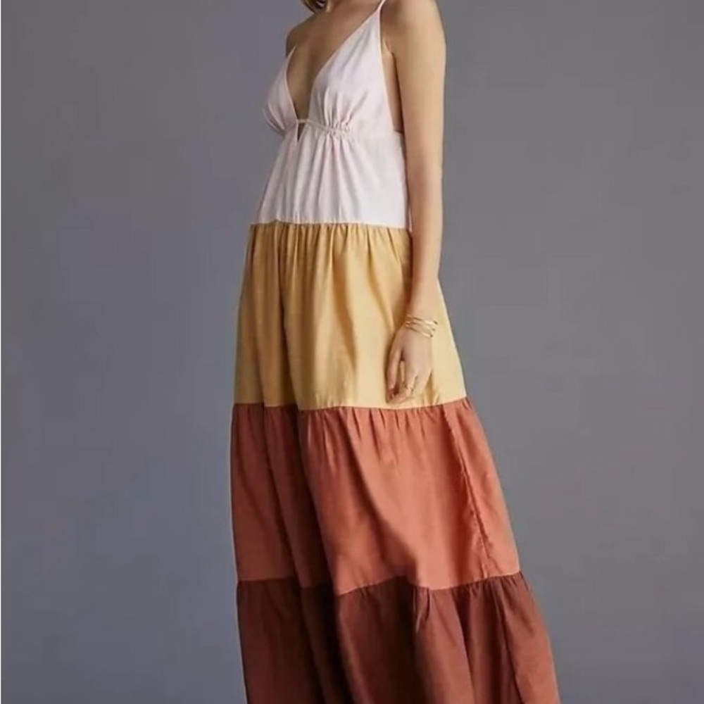 Anthropologie Multicolor Tiered Maxi Dress